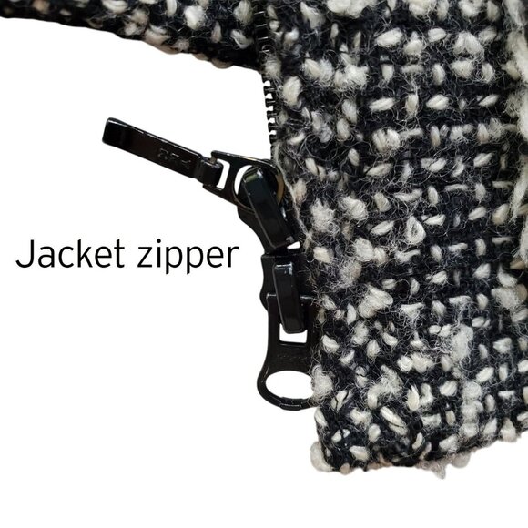 INC Tweed Boucle Fringe Trim Jacket Skirt Suit Set Clueless Chanel Vibe Size 4P - Picture 6 of 16